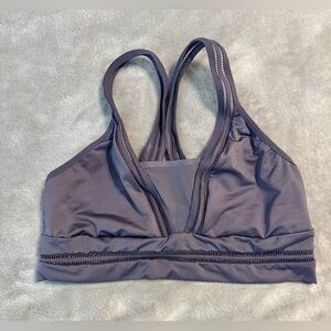 Victoria's Secret Sport Plunge Long Line Sport Bra Concord Silver M